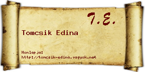 Tomcsik Edina névjegykártya