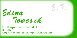 edina tomcsik business card